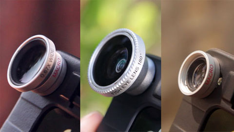 iPhone case with attachable lenses